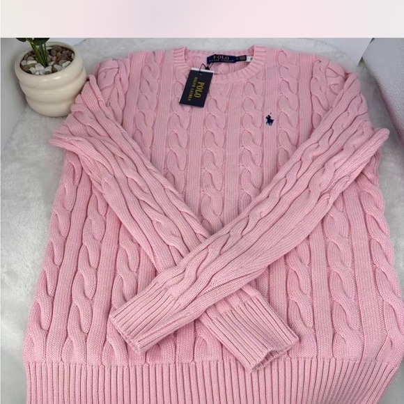 Ralph Lauren Soft Pink Cable Knit Sweater - Picture 6 of 7